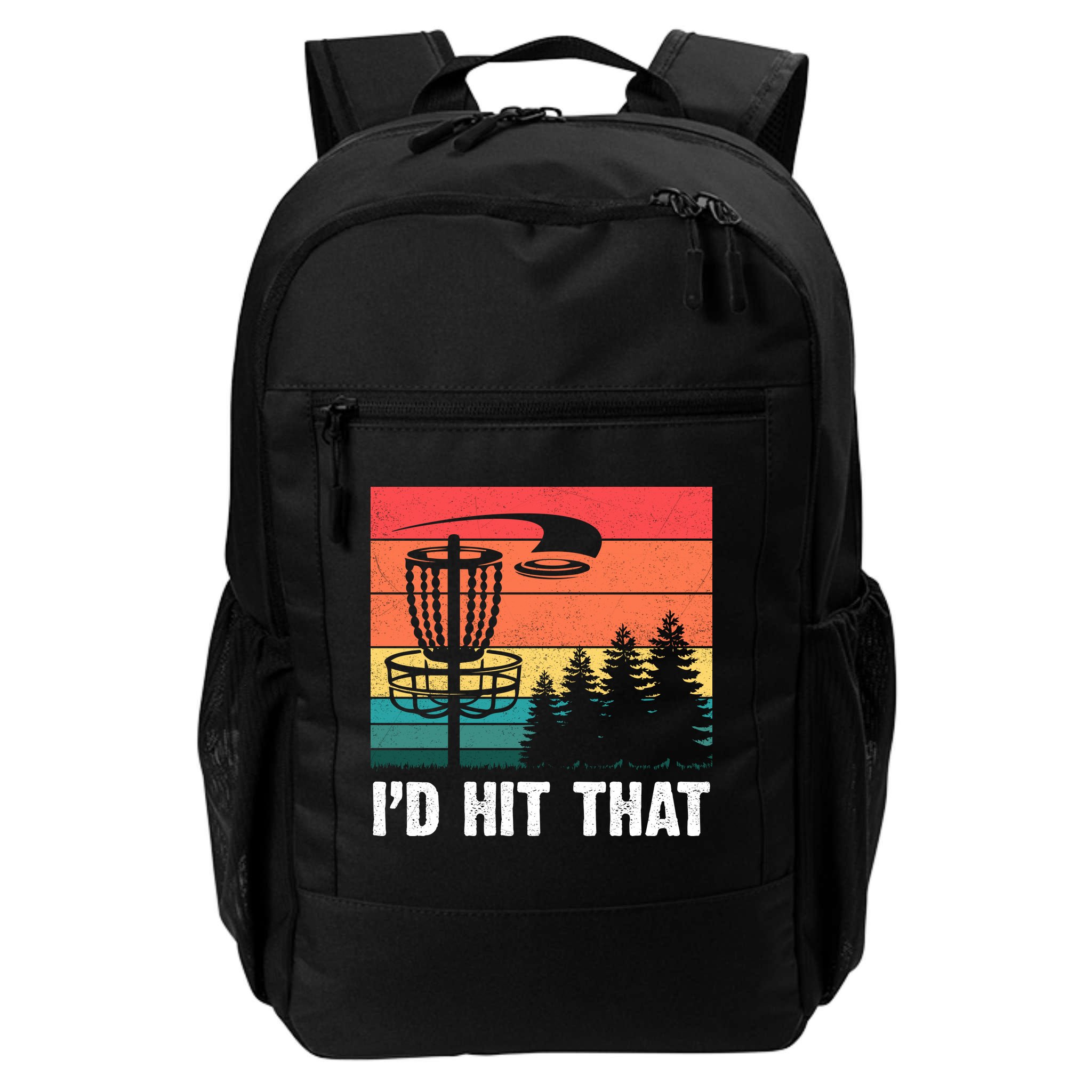 Vintage Frisbee Disc Sport I'd Hit That Funny Disc Golf Backpack
