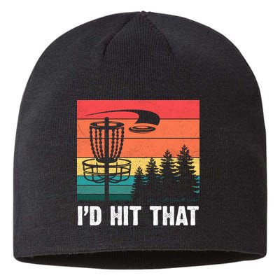 Vintage Frisbee Disc Sport I'd Hit That Funny Disc Golf Sustainable Beanie