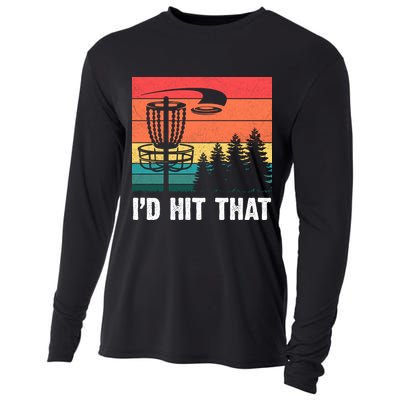Vintage Frisbee Disc Sport I'd Hit That Funny Disc Golf Cooling Performance Long Sleeve Crew