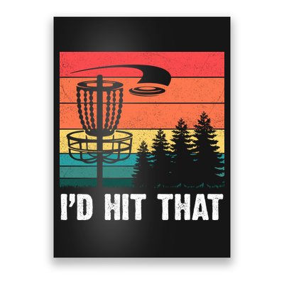 Vintage Frisbee Disc Sport I'd Hit That Funny Disc Golf Poster
