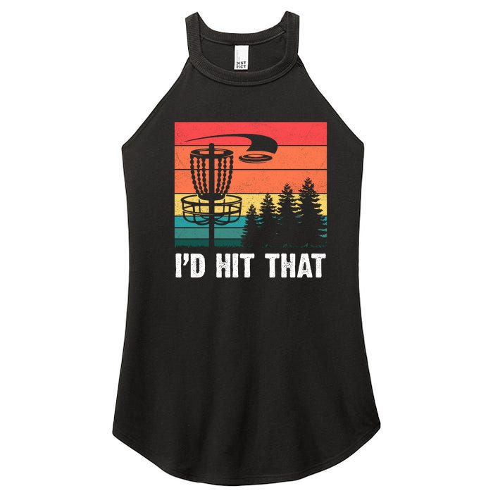 Vintage Frisbee Disc Sport I'd Hit That Funny Disc Golf Women’s Perfect Tri Rocker Tank