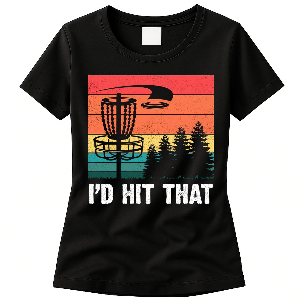 Vintage Frisbee Disc Sport I'd Hit That Funny Disc Golf Womens T-Shirt