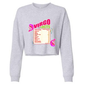 Virgo Facts Daily Serving Per Container Funny Virgo Zodiac Cute Gift Cropped Pullover Crew