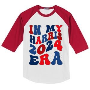 Vote For Democracy Vote Kamala Harris In My Harris Era 2024 Kids Colorblock Raglan Jersey