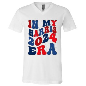 Vote For Democracy Vote Kamala Harris In My Harris Era 2024 V-Neck T-Shirt