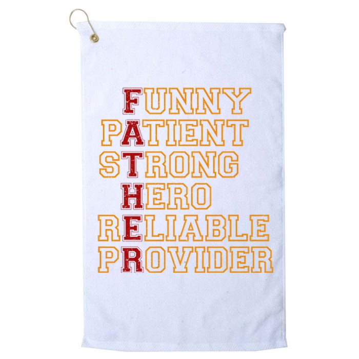 Vintage Father Definition Funny Platinum Collection Golf Towel