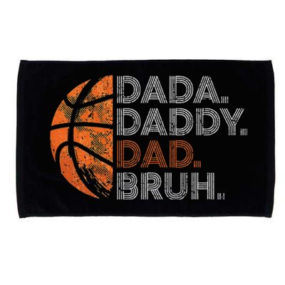 Vintage FatherS Day Dada Daddy Dad Bruh Basketball Microfiber Hand Towel