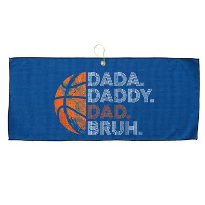 Vintage FatherS Day Dada Daddy Dad Bruh Basketball Large Microfiber Waffle Golf Towel