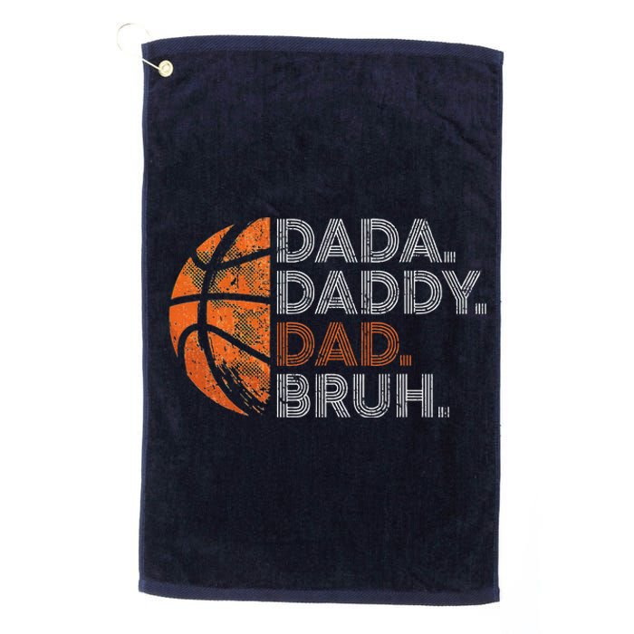 Vintage FatherS Day Dada Daddy Dad Bruh Basketball Platinum Collection Golf Towel