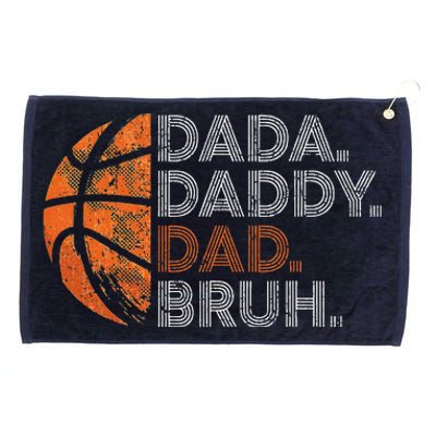 Vintage FatherS Day Dada Daddy Dad Bruh Basketball Grommeted Golf Towel