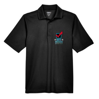 Vote Freedom Depends On It And America Depends On It Voter Men's Origin Performance Piqué Polo