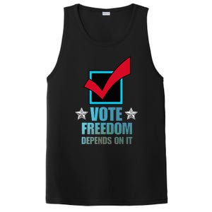 Vote Freedom Depends On It And America Depends On It Voter PosiCharge Competitor Tank