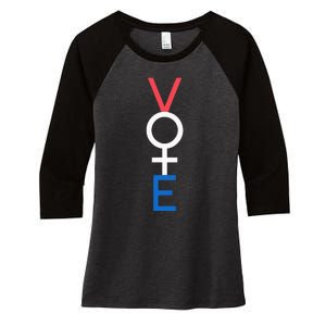 Vote Feminism Empower Women Equality Election Activism Women's Tri-Blend 3/4-Sleeve Raglan Shirt