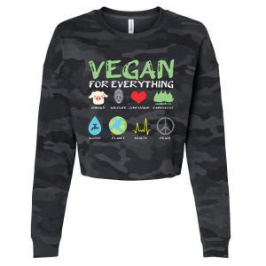 Vegan For Everything Animals Planet Health Go Vegan Cropped Pullover Crew