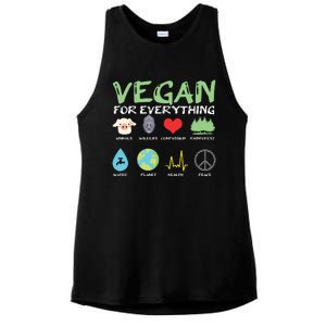 Vegan For Everything Animals Planet Health Go Vegan Ladies PosiCharge Tri-Blend Wicking Tank