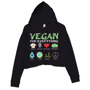 Vegan For Everything Animals Planet Health Go Vegan Crop Fleece Hoodie