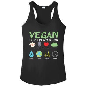 Vegan For Everything Animals Planet Health Go Vegan Ladies PosiCharge Competitor Racerback Tank