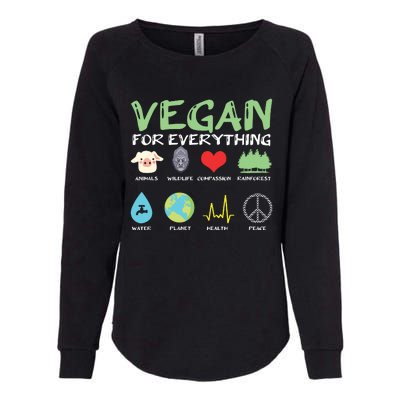 Vegan For Everything Animals Planet Health Go Vegan Womens California Wash Sweatshirt