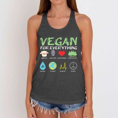 Vegan For Everything Animals Planet Health Go Vegan Women's Knotted Racerback Tank