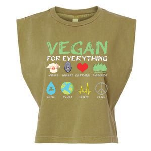 Vegan For Everything Animals Planet Health Go Vegan Garment-Dyed Women's Muscle Tee