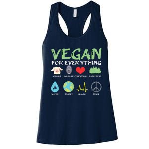 Vegan For Everything Animals Planet Health Go Vegan Women's Racerback Tank