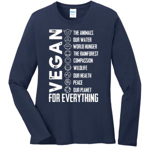 Vegan For Everything Planet Earth Day Save The Bees Ladies Long Sleeve Shirt