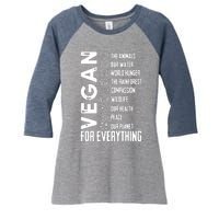 Vegan For Everything Planet Earth Day Save The Bees Women's Tri-Blend 3/4-Sleeve Raglan Shirt