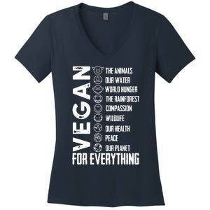 Vegan For Everything Planet Earth Day Save The Bees Women's V-Neck T-Shirt