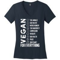 Vegan For Everything Planet Earth Day Save The Bees Women's V-Neck T-Shirt