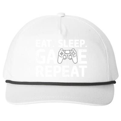 Vintage Funny Eat Sleep Game Repeat Gaming Gift Snapback Five-Panel Rope Hat