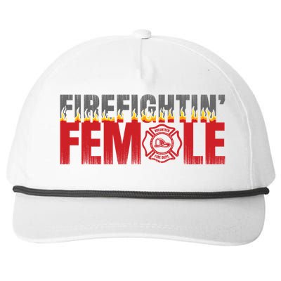 Volunteer Firefighter Emblem Logo Gift Fire Fighting Female Gift Snapback Five-Panel Rope Hat