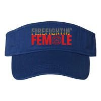 Volunteer Firefighter Emblem Logo Gift Fire Fighting Female Gift Valucap Bio-Washed Visor