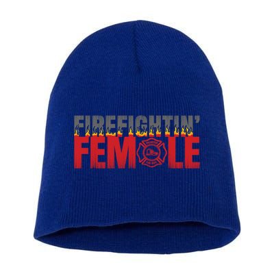 Volunteer Firefighter Emblem Logo Gift Fire Fighting Female Gift Short Acrylic Beanie