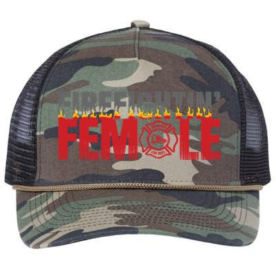 Volunteer Firefighter Emblem Logo Gift Fire Fighting Female Gift Retro Rope Trucker Hat Cap