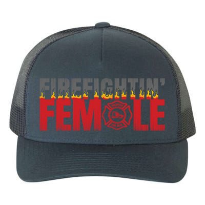 Volunteer Firefighter Emblem Logo Gift Fire Fighting Female Gift Yupoong Adult 5-Panel Trucker Hat