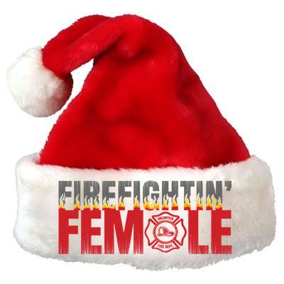 Volunteer Firefighter Emblem Logo Gift Fire Fighting Female Gift Premium Christmas Santa Hat