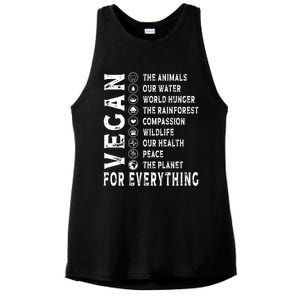 Vegan For Everything Earth Day Awareness Plant Powered Great Gift Ladies PosiCharge Tri-Blend Wicking Tank