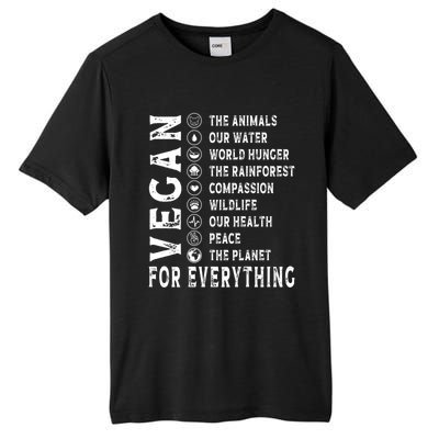 Vegan For Everything Earth Day Awareness Plant Powered Great Gift Tall Fusion ChromaSoft Performance T-Shirt