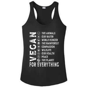 Vegan For Everything Earth Day Awareness Plant Powered Great Gift Ladies PosiCharge Competitor Racerback Tank