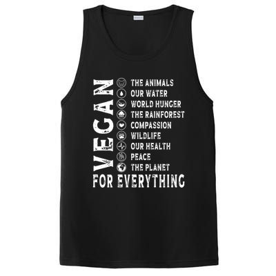 Vegan For Everything Earth Day Awareness Plant Powered Great Gift PosiCharge Competitor Tank