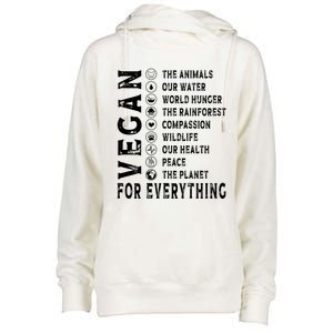 Vegan For Everything Earth Day Awareness Plant Powered Great Gift Womens Funnel Neck Pullover Hood