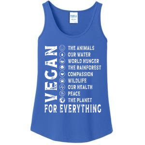 Vegan For Everything Earth Day Awareness Plant Powered Great Gift Ladies Essential Tank