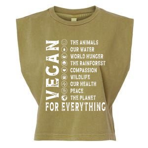 Vegan For Everything Earth Day Awareness Plant Powered Great Gift Garment-Dyed Women's Muscle Tee