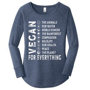 Vegan For Everything Earth Day Awareness Plant Powered Great Gift Women's Perfect Tri Tunic Long Sleeve Shirt