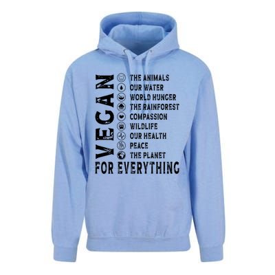 Vegan For Everything Earth Day Awareness Plant Powered Great Gift Unisex Surf Hoodie