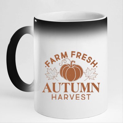 Vintage Farm Fresh Autumn Harvest 11oz Black Color Changing Mug