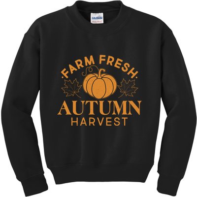 Vintage Farm Fresh Autumn Harvest Kids Sweatshirt