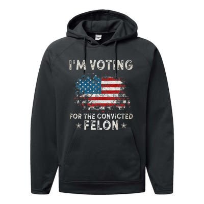 Voting For Felon Trump 2024 Political Performance Fleece Hoodie