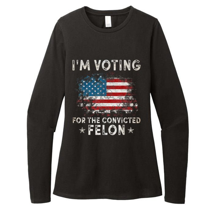 Voting For Felon Trump 2024 Political Womens CVC Long Sleeve Shirt