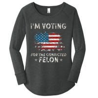 Voting For Felon Trump 2024 Political Women's Perfect Tri Tunic Long Sleeve Shirt